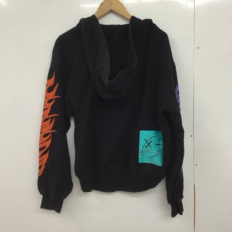 ディーゼル DIESEL パーカー 長袖 長袖パーカー プルオーバーパーカー スウェット XS プリント 黒 / ブラック /  メンズ USED 古着 中古 10147608