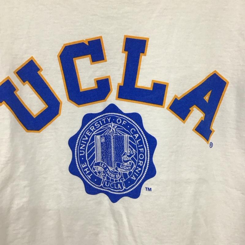 チャンピオン Champion カットソー 長袖 長袖カットソー プリントカットソー クルーネック M プリント 白 / ホワイト /  メンズ USED 古着 中古 10132678