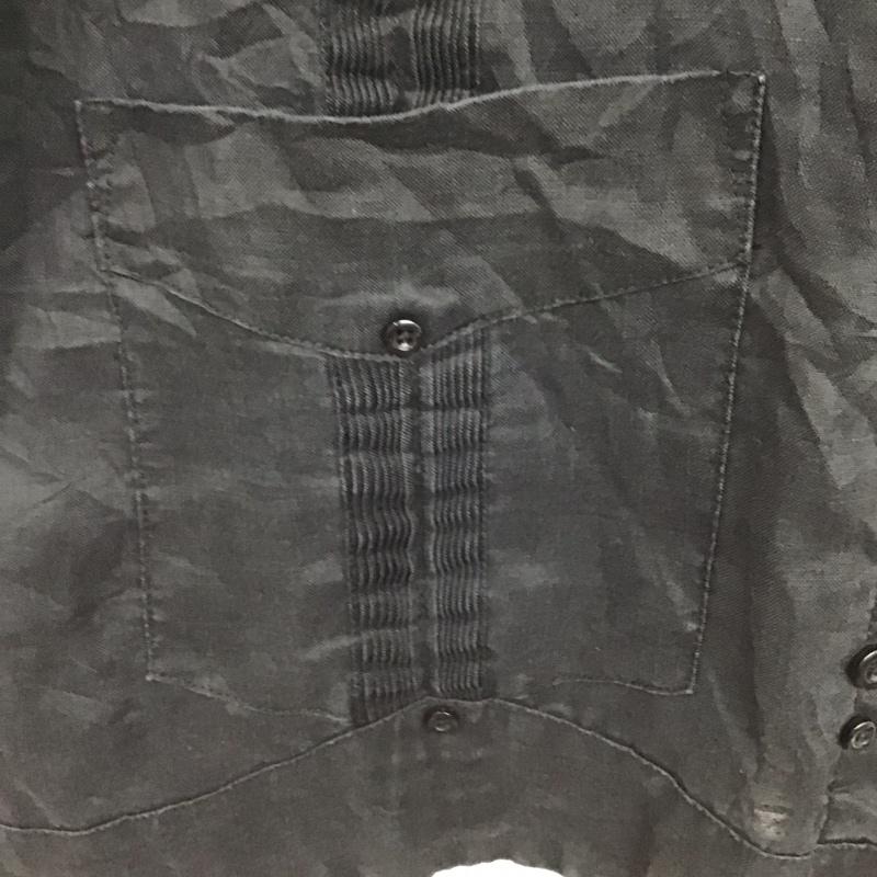 古着 USED シャツ、ブラウス 半袖 半袖シャツ 無地シャツ ポケットシャツ キューバシャツ M 無地 黒 / ブラック /  メンズ USED 古着 中古 10130587