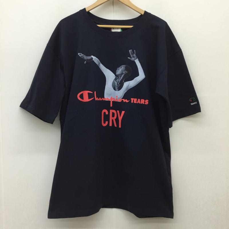 チャンピオン Champion Tシャツ 半袖 DENIM TEARS デニムティアーズ L プリント 紺 / ネイビー /  メンズ USED 古着 中古 10108091