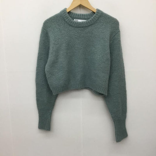 ザラ ZARA ニット、セーター 長袖 S 無地 薄緑 / ライトグリーン /  レディース USED 古着 中古 10138254