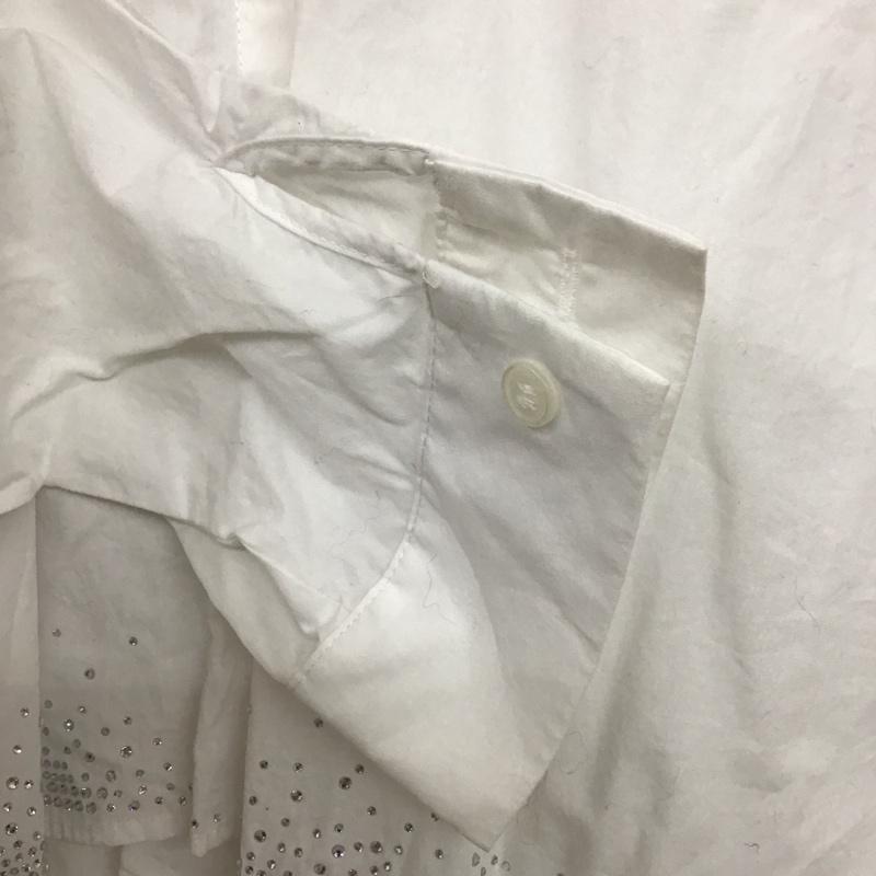 ザラ ZARA シャツ、ブラウス 長袖 8517 379 250 ショート丈 クロップド丈 ラインストーン L  白 / ホワイト /  レディース USED 古着 中古 10149501