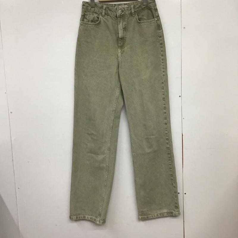 ザラ ZARA パンツ デニム、ジーンズ デニムパンツ ワイドパンツ カジュアルパンツ 38インチ 無地 カーキ / カーキ /  メンズ USED 古着 中古 10149603