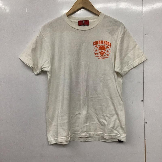 クリームソーダ CREAMSODA Tシャツ 半袖 半袖カットソー プリントTシャツ クルーネックカットソー M プリント 白 / ホワイト /  メンズ USED 古着 中古 10149590