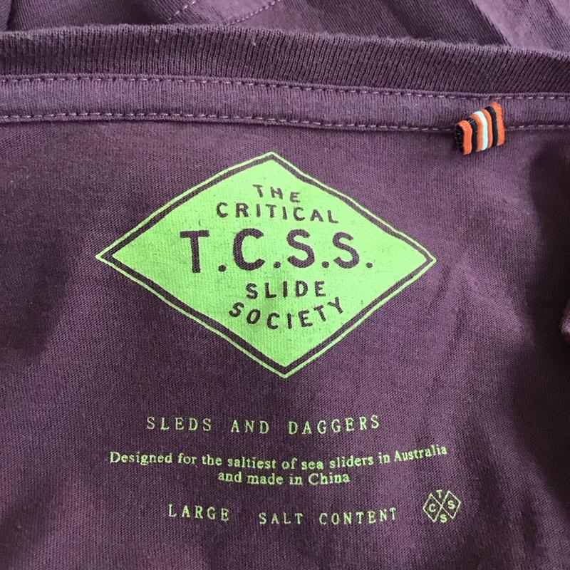 ティーシーエスエス TCSS Tシャツ 半袖 半袖カットソー プリントTシャツ クルーネックカットソー L プリント えんじ / ワインレッド /  メンズ USED 古着 中古 10114695