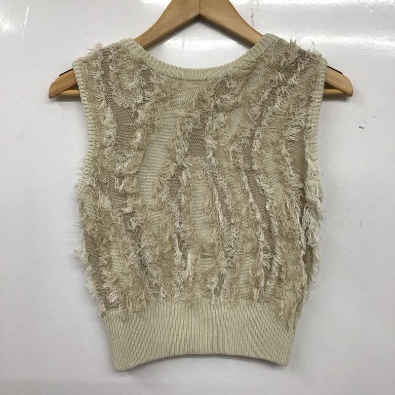 ゼヴォン Thevon. ベスト ベスト フリンジノースリニット E1562FM FREE 無地 アイボリー / アイボリー /  レディース USED 古着 中古 10134661