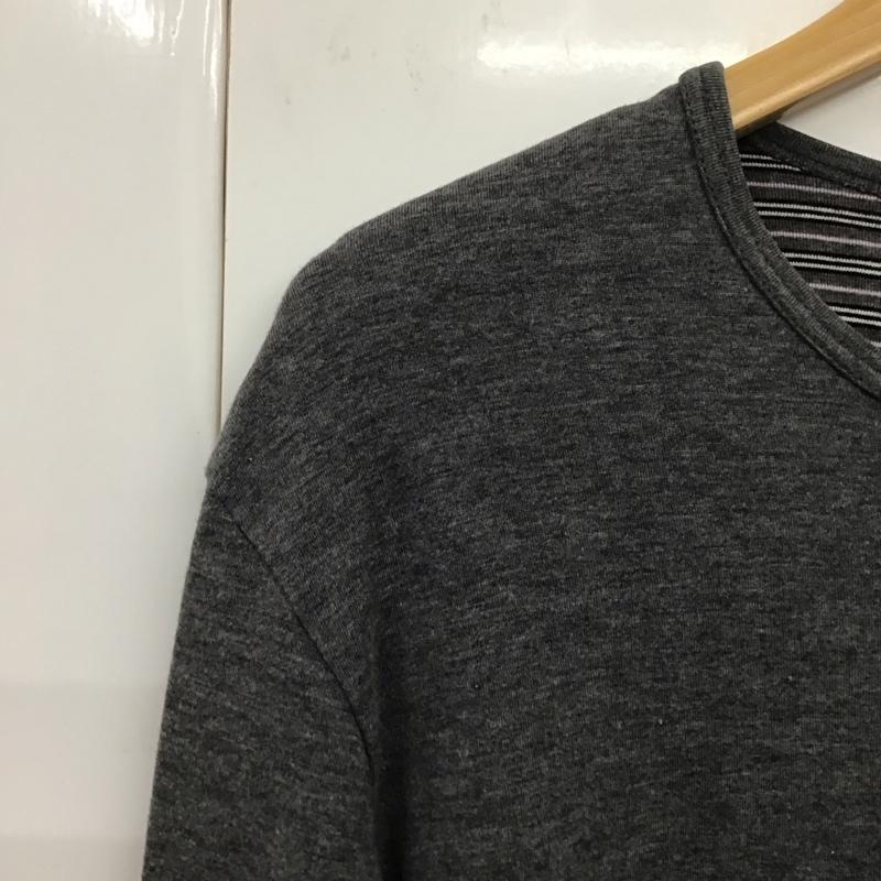 バーバリーブラックレーベル BURBERRY BLACK LABEL カットソー 長袖 長袖カットソー クルーネックカットソー プリントカットソー 3 ロゴ、文字 灰 / グレー /  メンズ USED 古着 中古 10130833