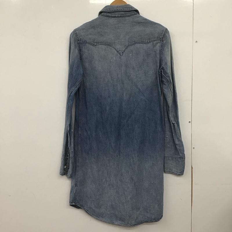 ダブルアールエル ラルフローレン RRL RALPH LAUREN ワンピース ひざ丈スカート 1 無地 水色 / ライトブルー /  レディース USED 古着 中古 10148430