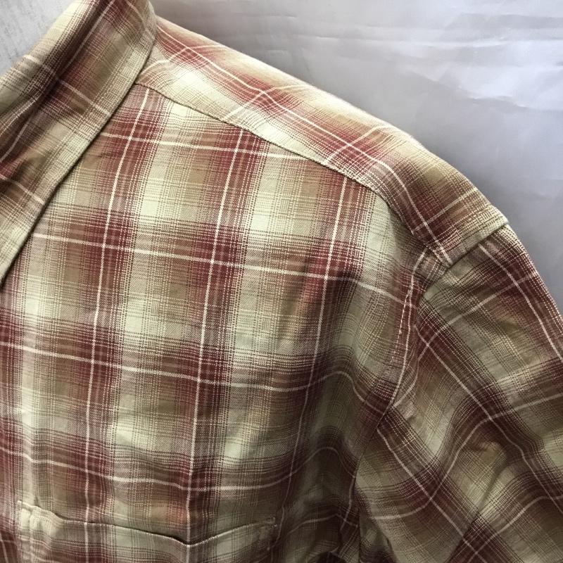 エディーバウアー Eddie Bauer シャツ、ブラウス 半袖 ボタンダウン M チェック 茶 / ブラウン / X ベージュ / ベージュ /  メンズ USED 古着 中古 10111588