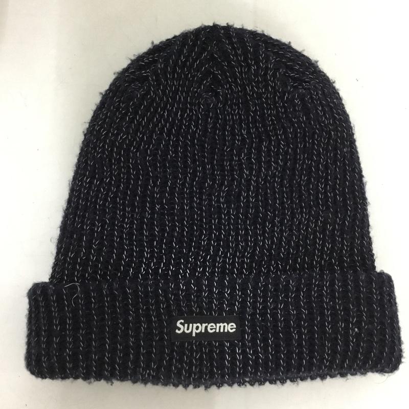 シュプリーム Supreme 帽子 ニット帽 スモールBOXロゴ ビーニー ロゴ、文字 紺 / ネイビー /  メンズ USED 古着 中古 10144327