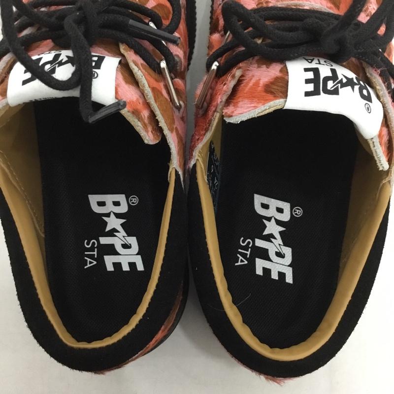 アベイシングエイプ A BATHING APE カジュアルシューズ カジュアルシューズ BAPE CREEP STA 箱有 24cm 25FW レオパードカモ 24.0cm 総柄 桃 / ピンク /  レディース USED 古着 中古 10145445