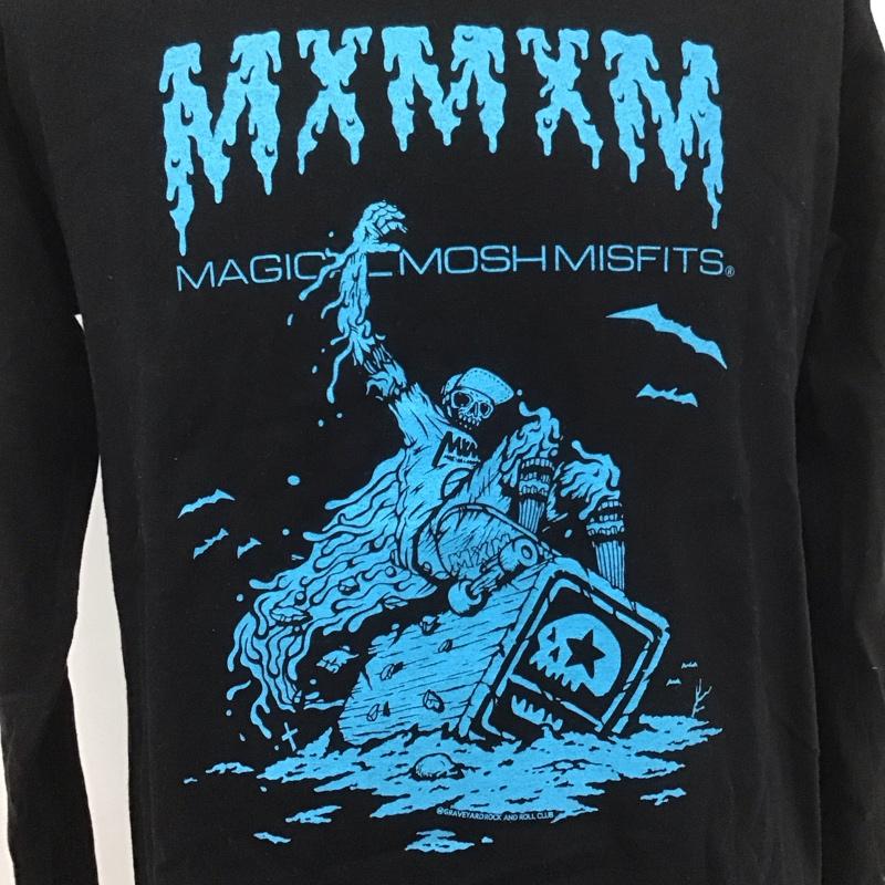 マジカルモッシュミスフィッツ MxMxM カットソー 長袖 長袖カットソー クルーネックカットソー 長袖Tシャツ プリントTシャツ M プリント 黒 / ブラック /  メンズ USED 古着 中古 10107231