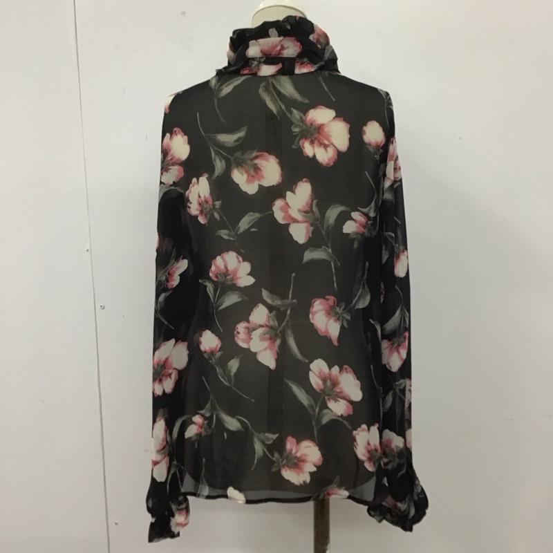 レイビームス Ray BEAMS シャツ、ブラウス 長袖 63-11-0256-509 シフォンプリント ボウタイブラウス 花柄 黒 / ブラック /  レディース USED 古着 中古 10107940