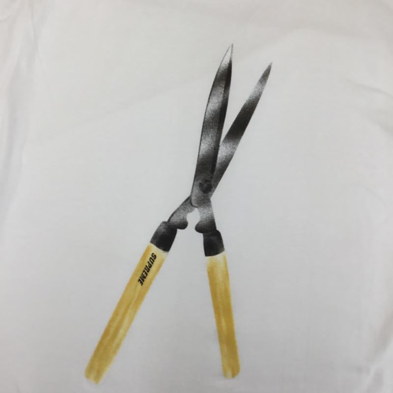 シュプリーム Supreme Tシャツ 半袖 19SS ShearsTee L プリント 白 / ホワイト / X 黄 / イエロー / X 銀 / シルバー /  メンズ USED 古着 中古 10127970