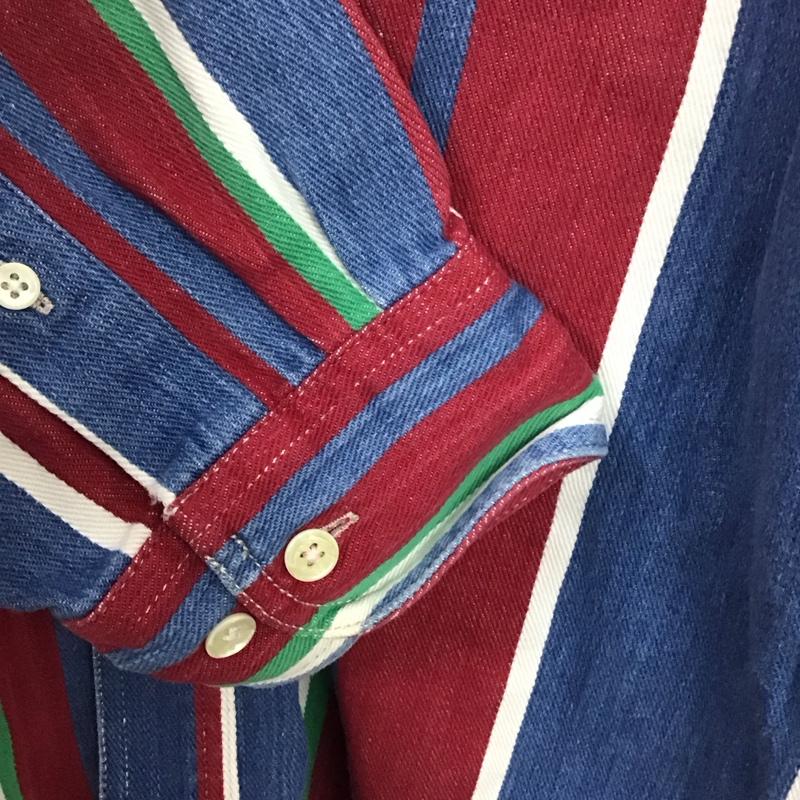 古着 USED シャツ、ブラウス 長袖 長袖シャツ ストライプシャツ カラーシャツ ボタンダウンシャツ L ストライプ マルチカラー / マルチカラー /  メンズ USED 古着 中古 10145627