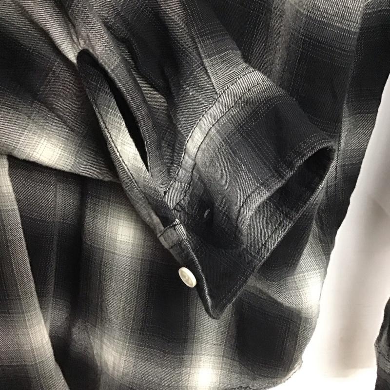 ヒンソン HINSON シャツ、ブラウス 長袖 長袖シャツ チェックシャツ カラーシャツ ジップアップシャツ M チェック 黒 / ブラック / X 白 / ホワイト / X 灰 / グレー /  メンズ USED 古着 中古 10148960