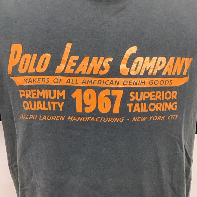 ポロジーンズカンパニー POLOJEANSCO. Tシャツ 半袖 半袖カットソー プリントTシャツ クルーネックカットソー M ロゴ、文字 灰 / グレー /  メンズ USED 古着 中古 10107134
