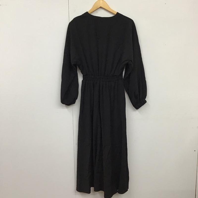 古着 USED ワンピース ロングスカート Vネック 無地 黒 / ブラック /  レディース USED 古着 中古 10119279