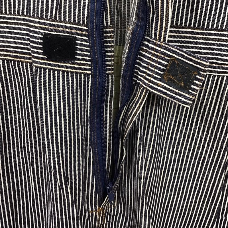 古着 USED ワンピース・ドレス・オールインワン ワンピース・ドレス・オールインワン オールインワン つなぎ ワークパンツ カジュアルパンツ 長袖 ヒッコリー ストライプ 白 / ホワイト / X インディゴ / インディゴ /  メンズ USED 古着 中古 10109115