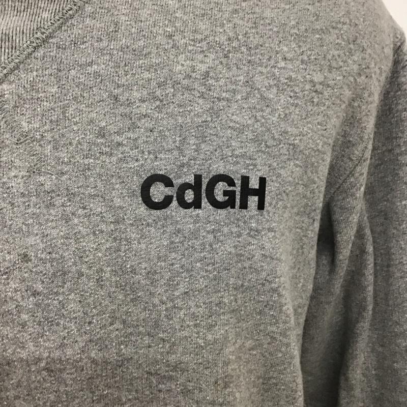 コムデギャルソンオム COMME des GARCONS HOMME トレーナー 長袖 長袖トレーナー スウェット クルーネック リブスウェットカットソー S ロゴ、文字 灰 / グレー /  メンズ USED 古着 中古 10117629