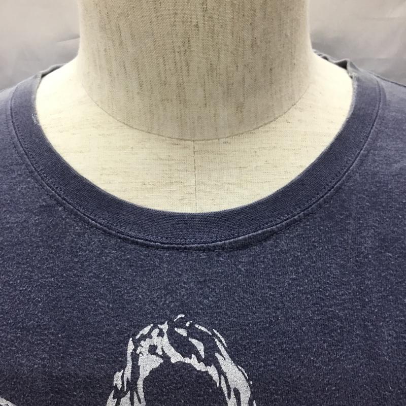 プレッジ Pledge Tシャツ 半袖 半袖カットソー プリントTシャツ クルーネックカットソー 46 プリント 紺 / ネイビー /  メンズ USED 古着 中古 10114587