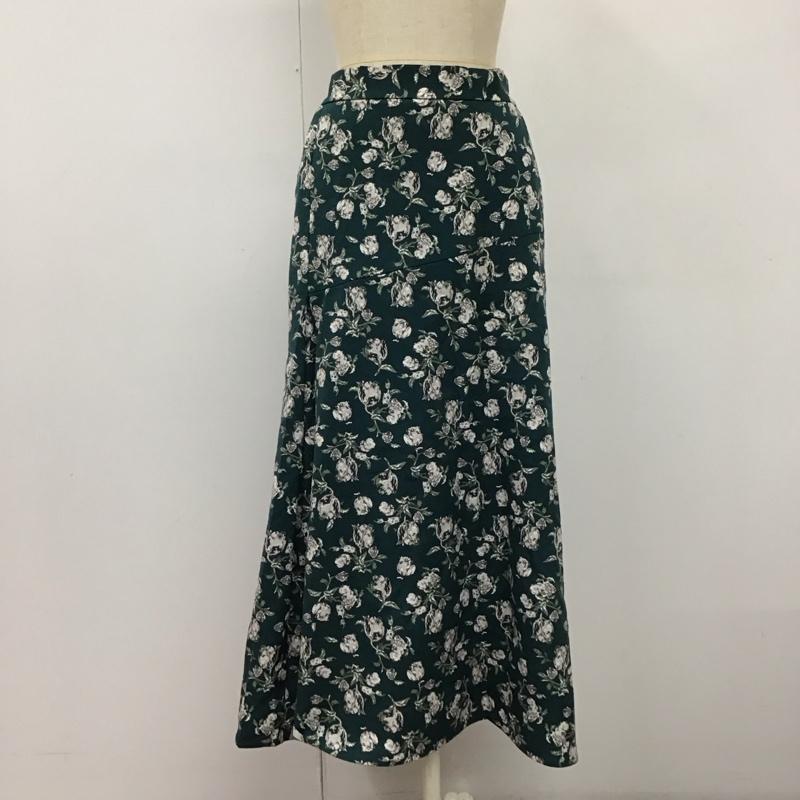 アズールバイマウジー AZUL BY MOUSSY スカート ロングスカート 250DAH31-037H FLOWER PATTERN SIDE SLIT SKIRT S 花柄 緑 / グリーン /  レディース USED 古着 中古 10114082
