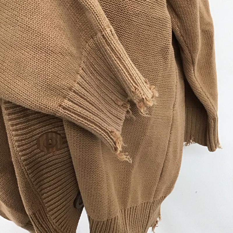 ジーナシス JEANASIS カーディガン 長袖 js062971ad FREE 無地 茶 / ブラウン /  レディース USED 古着 中古 10121188