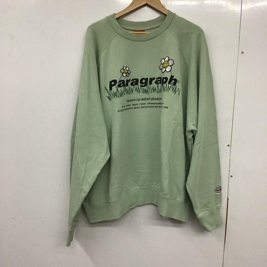 パラグラフ Paragraph トレーナー 長袖 長袖トレーナー スウェット クルーネック プルオーバー 2 ロゴ、文字 緑 / グリーン /  メンズ USED 古着 中古 10137264