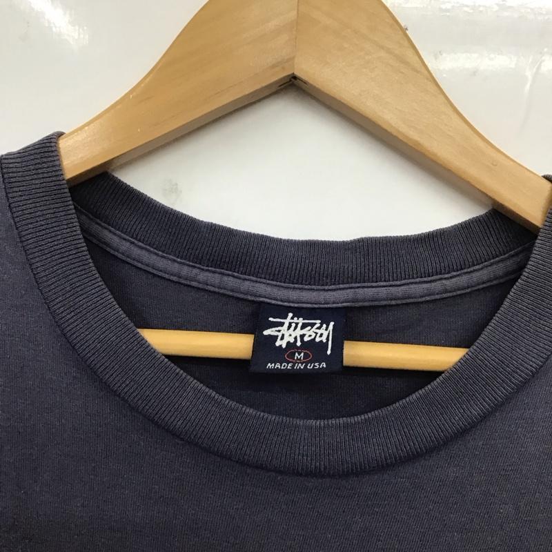 ステューシー STUSSY Tシャツ 半袖 半袖カットソー プリントTシャツ クルーネックカットソー 90s 紺タグ M ロゴ、文字 紺 / ネイビー /  メンズ USED 古着 中古 10129891