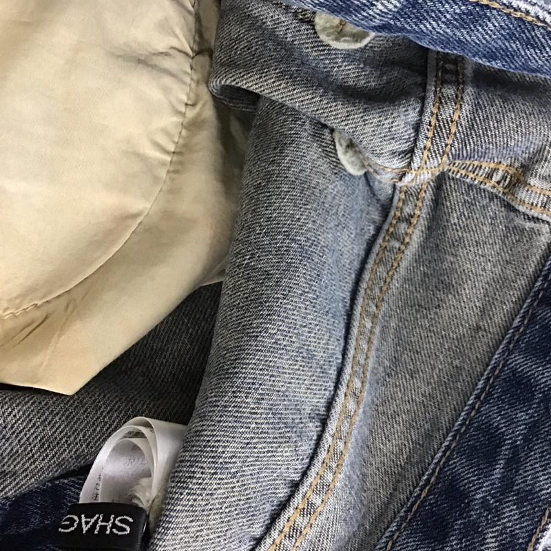 シャギー SHAGGIE パンツ デニム、ジーンズ SGTIG1223002 オーロララインストーン付きヴィンテージルーズデニムパンツ S 無地 青 / ブルー /  レディース USED 古着 中古 10138931