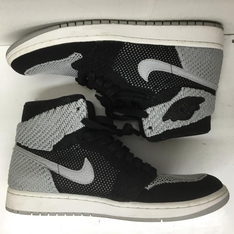 ナイキ NIKE スニーカー スニーカー AIR JORDAN 1 RETRO HIGH FLYKNIT SHADOW エアジョーダン1 ハイ フライニット シャドウ 919704-003 27.0cm ロゴ、文字 黒 / ブラック / X 灰 / グレー /  メンズ USED 古着 中古 10108142