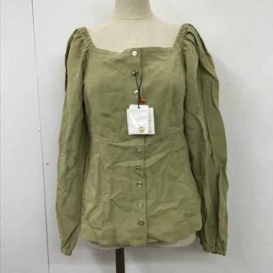 スライ SLY カットソー 長袖 030dsm30-3380 SQUAREN／C PUFFトップス スクエアネック 長袖シャツ 1 無地 緑 / グリーン /  レディース USED 古着 中古 10105939