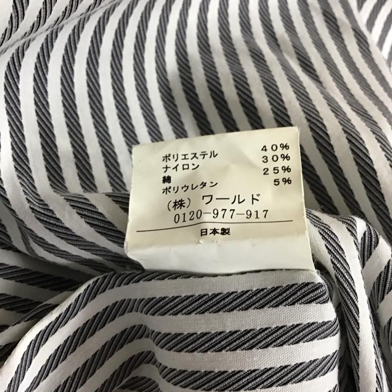 ミニマム MINIMUM ワンピース ひざ丈スカート 639-52121 フリル スタンドカラー 2 ストライプ 白 / ホワイト / X 黒 / ブラック /  レディース USED 古着 中古 10114976