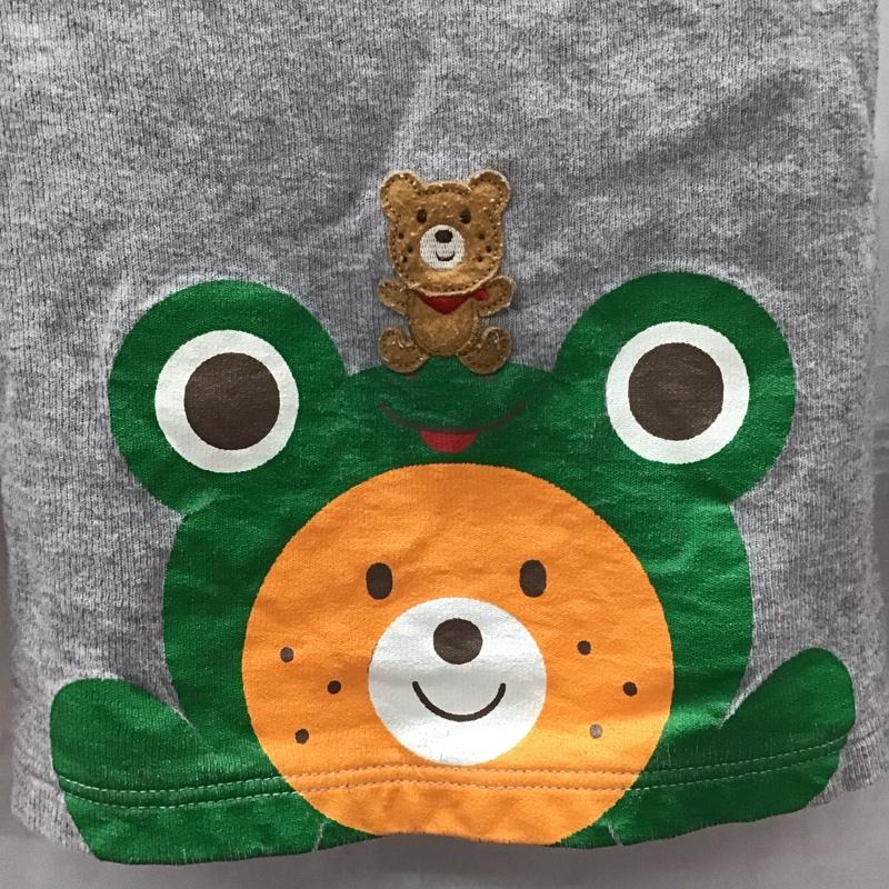 ミキハウス MIKIHOUSE Tシャツ 長袖 110cm 無地 X プリント 灰 / グレー /  ボーイズ USED 古着 中古 10116791