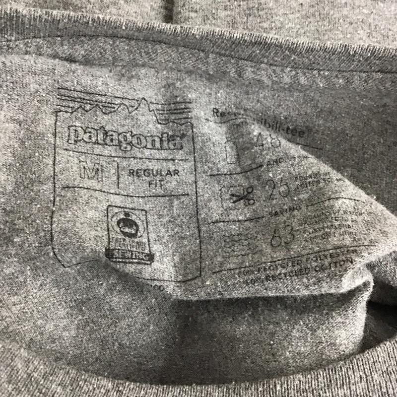 パタゴニア patagonia カットソー 長袖 長袖カットソー クルーネックカットソー ロングスリーブカットソー プリントTシャツ M ロゴ、文字 灰 / グレー /  メンズ USED 古着 中古 10120319