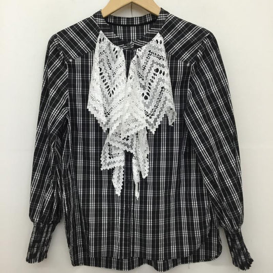 リリー ブラウン Lily Brown シャツ、ブラウス 長袖 FREE チェック 黒 / ブラック / X 白 / ホワイト /  レディース USED 古着 中古 10129982