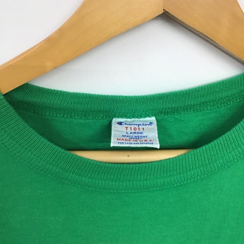 チャンピオン Champion Tシャツ 半袖 c5-b303 半袖カットソー 無地Tシャツ L 無地 緑 / グリーン /  メンズ USED 古着 中古 10141950