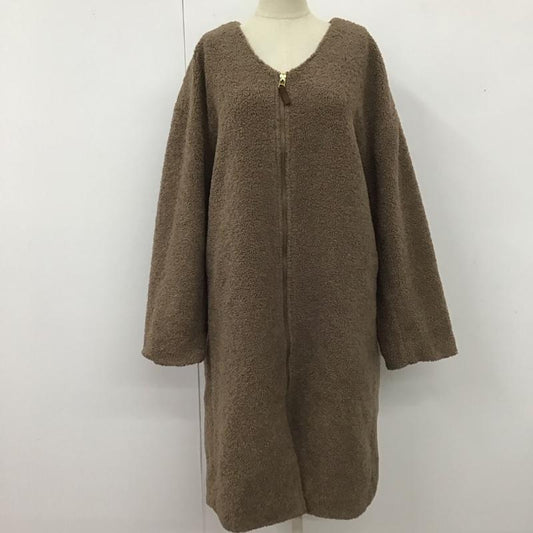 レプシィム LEPSIM コート コート一般 LP070473MC ノーカラー ボアコート ロング丈 M 無地 茶 / ブラウン /  レディース USED 古着 中古 10120038