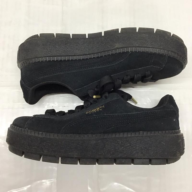 プーマ PUMA スニーカー スニーカー 365830-01 スウェード プラットフォーム 23cm 23.0cm ロゴ、文字 黒 / ブラック /  レディース USED 古着 中古 10115651