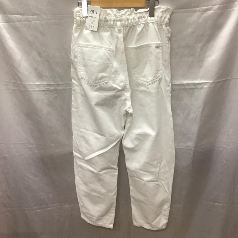 ザラ ZARA パンツ デニム、ジーンズ ホワイトデニム 5862/062/250 HIGH-WAIST BAGGY 40 無地 白 / ホワイト /  レディース USED 古着 中古 10112525