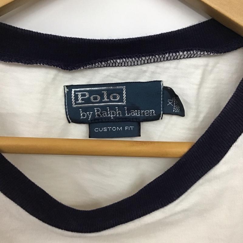 ポロバイラルフローレン Polo by RALPH LAUREN Tシャツ 半袖 半袖カットソー プリントTシャツ クルーネックカットソー XL ロゴ、文字 白 / ホワイト /  メンズ USED 古着 中古 10134942