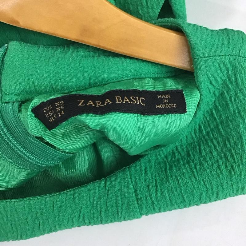 ザラベーシック ZARA BASIC ワンピース ミニスカート XS 無地 緑 / グリーン /  レディース USED 古着 中古 10129281