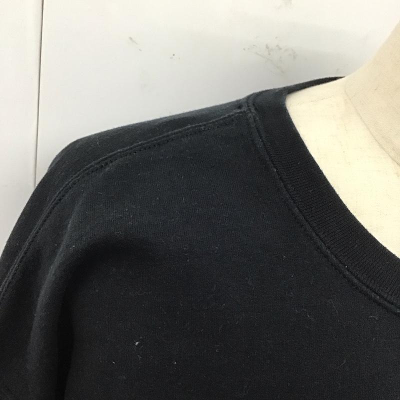 古着 USED トレーナー 長袖 長袖トレーナー スウェット クルーネック リブスウェットカットソー XL ロゴ、文字 黒 / ブラック /  メンズ USED 古着 中古 10124709