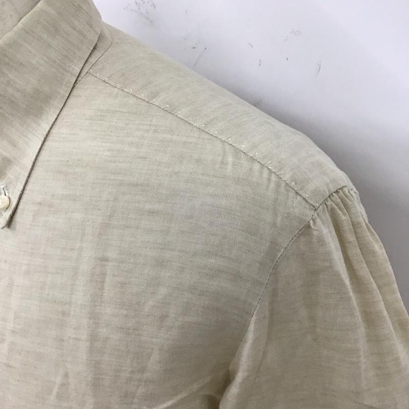 ジイングレーゼ G.INGLESE シャツ、ブラウス 長袖 コットンリネン イタリア製 ボタンダウン L 無地 ベージュ / ベージュ /  メンズ USED 古着 中古 10121348