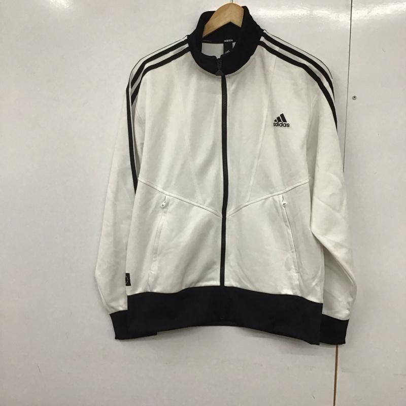 アディダス adidas ジャケット、上着 ジャンパー、ブルゾン iw5526 スポーツウェアジャージ ジップアップジャケット M ロゴ、文字 白 / ホワイト / X 黒 / ブラック /  メンズ USED 古着 中古 10140992