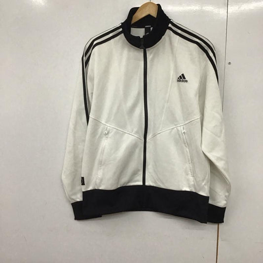 アディダス adidas ジャケット、上着 ジャンパー、ブルゾン iw5526 スポーツウェアジャージ ジップアップジャケット M ロゴ、文字 白 / ホワイト / X 黒 / ブラック /  メンズ USED 古着 中古 10140992