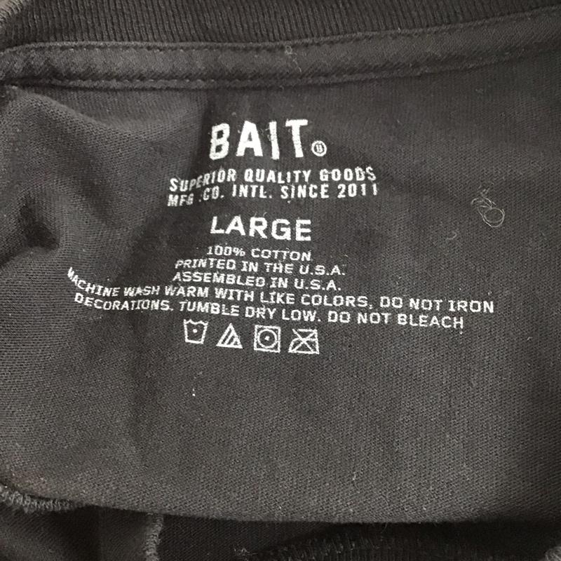 ベイト BAIT Tシャツ 半袖 半袖カットソー プリントTシャツ クルーネックカットソー L ロゴ、文字 黒 / ブラック /  メンズ USED 古着 中古 10124014