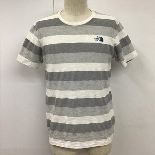 ザノースフェイス THE NORTH FACE Tシャツ 半袖 NT11898 半袖ボーダーTシャツ プリントTシャツ 半袖カットソー M ボーダー柄 白 / ホワイト / X 灰 / グレー /  メンズ USED 古着 中古 10110391
