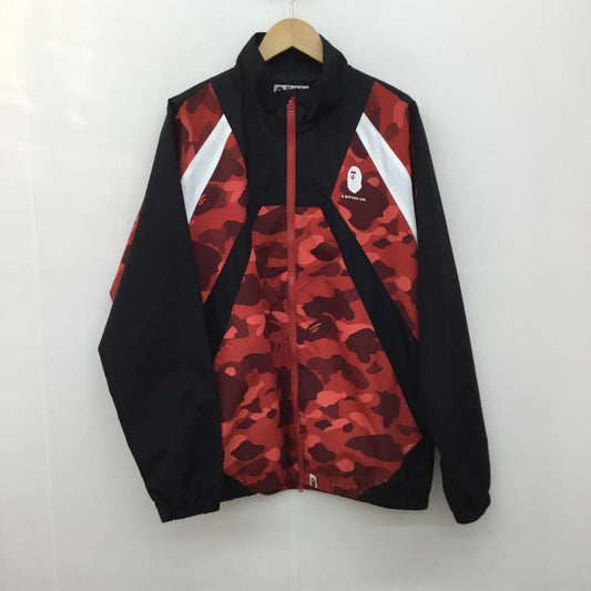 アベイシングエイプ A BATHING APE ジャケット、上着 ジャケット、ブレザー ナイロンジャケット L 総柄 黒 / ブラック / X 赤 / レッド /  メンズ USED 古着 中古 10122744