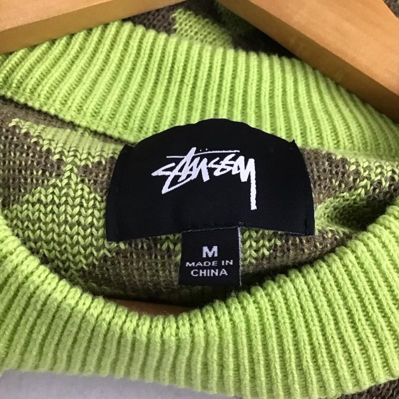 ステューシー STUSSY ワンピース ロングスカート 長袖ニットワンピース ロングスカート クルーネック M 総柄 緑 / グリーン /  レディース USED 古着 中古 10143710